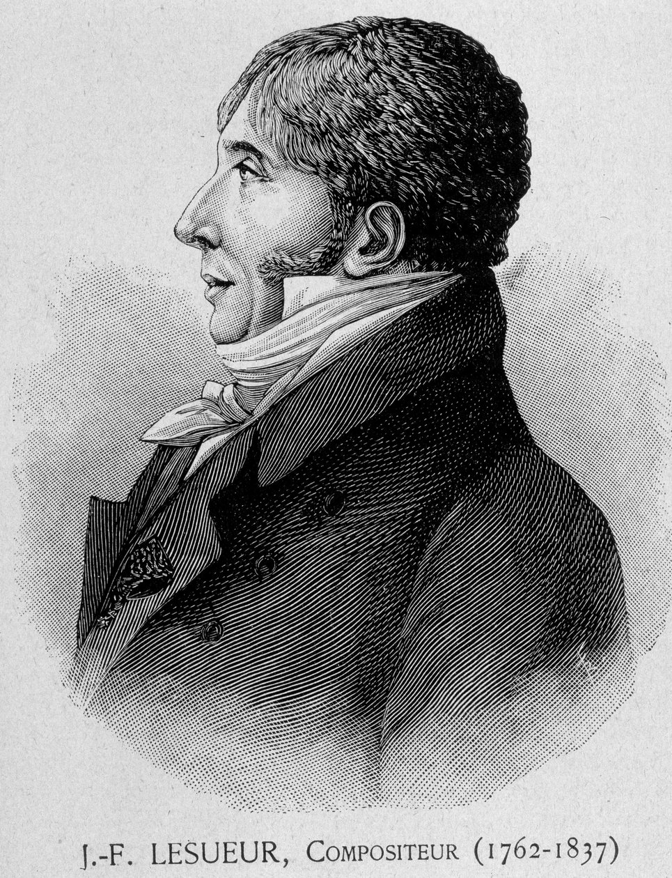 जीन फ्रेंकोइस लेसुउर का पोर्ट्रेट (1762 - 1837), फ्रांसीसी संगीतकार द्वारा अज्ञात कलाकार