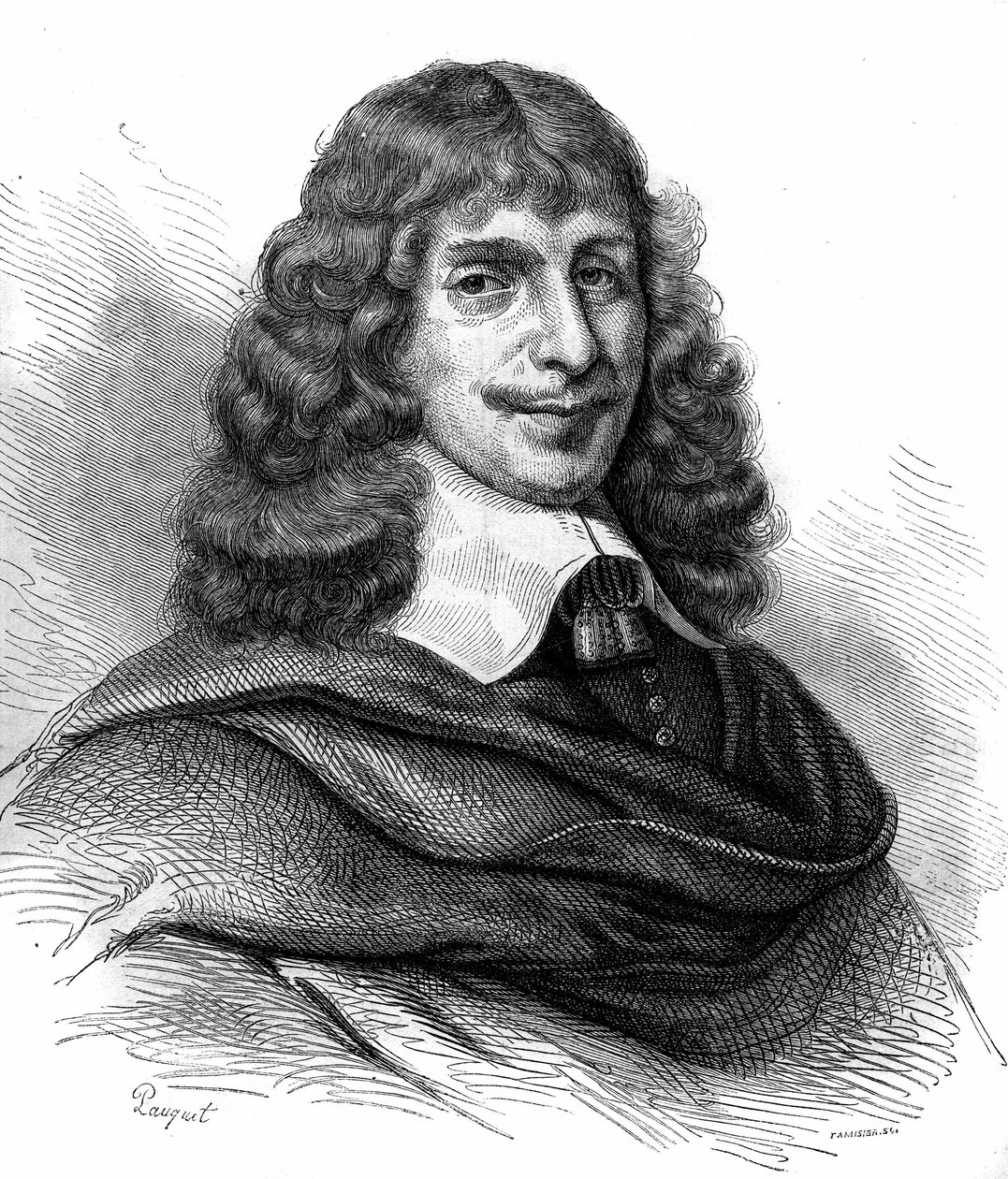 जीन फ्रेंकोइस सरसिन का पोर्ट्रेट (सरराज़िन, सरज़िन) (1614 -1654), फ्रांसीसी लेखक। 1870 से उत्कीर्णन। द्वारा अज्ञात कलाकार