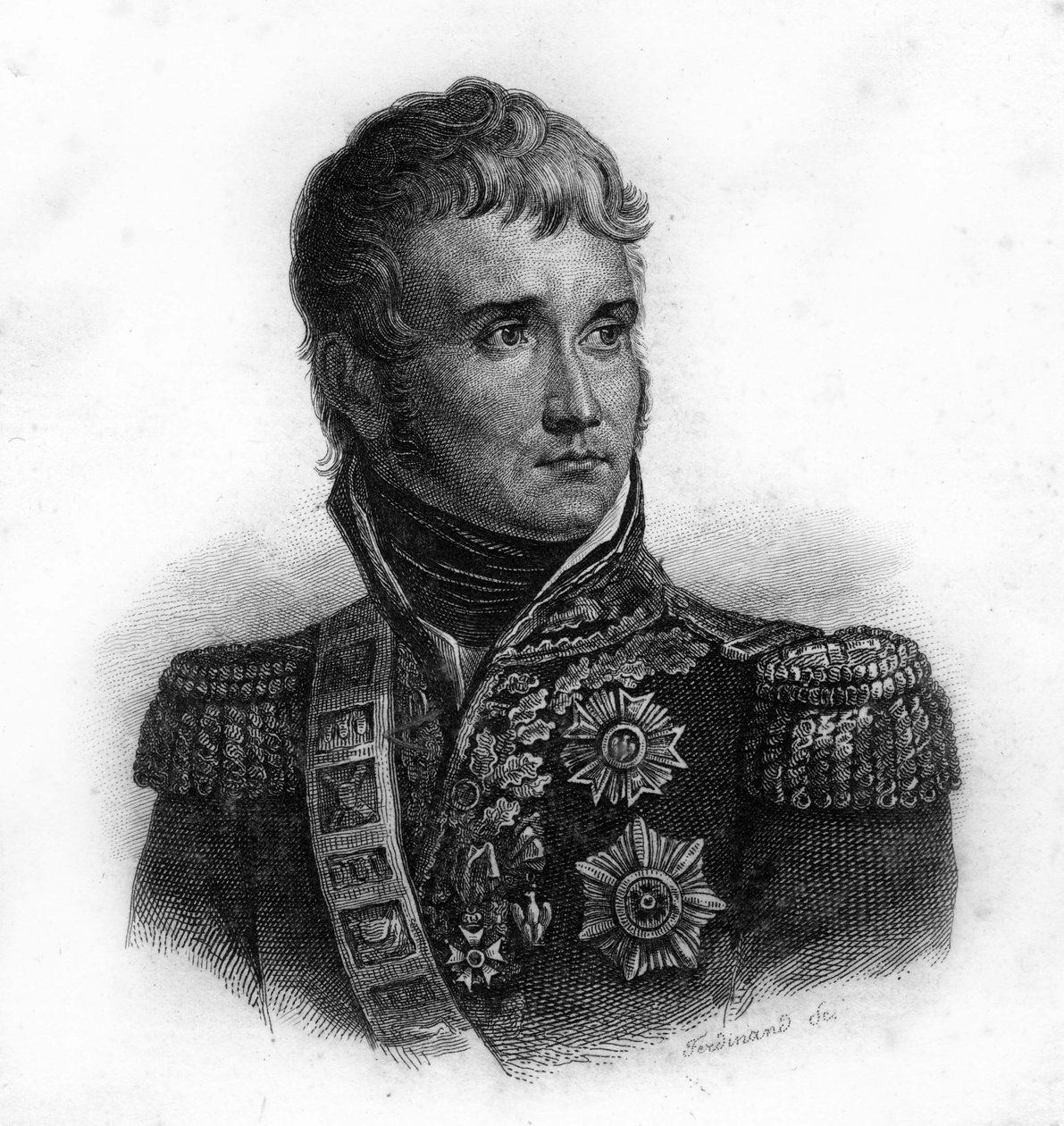 जीन लैंस का पोर्ट्रेट, ड्यूक ऑफ मोंटेबेलो (1769 - 1809) फ्रांस का मार्शल, 19वीं शताब्दी का उत्कीर्णन द्वारा अज्ञात कलाकार