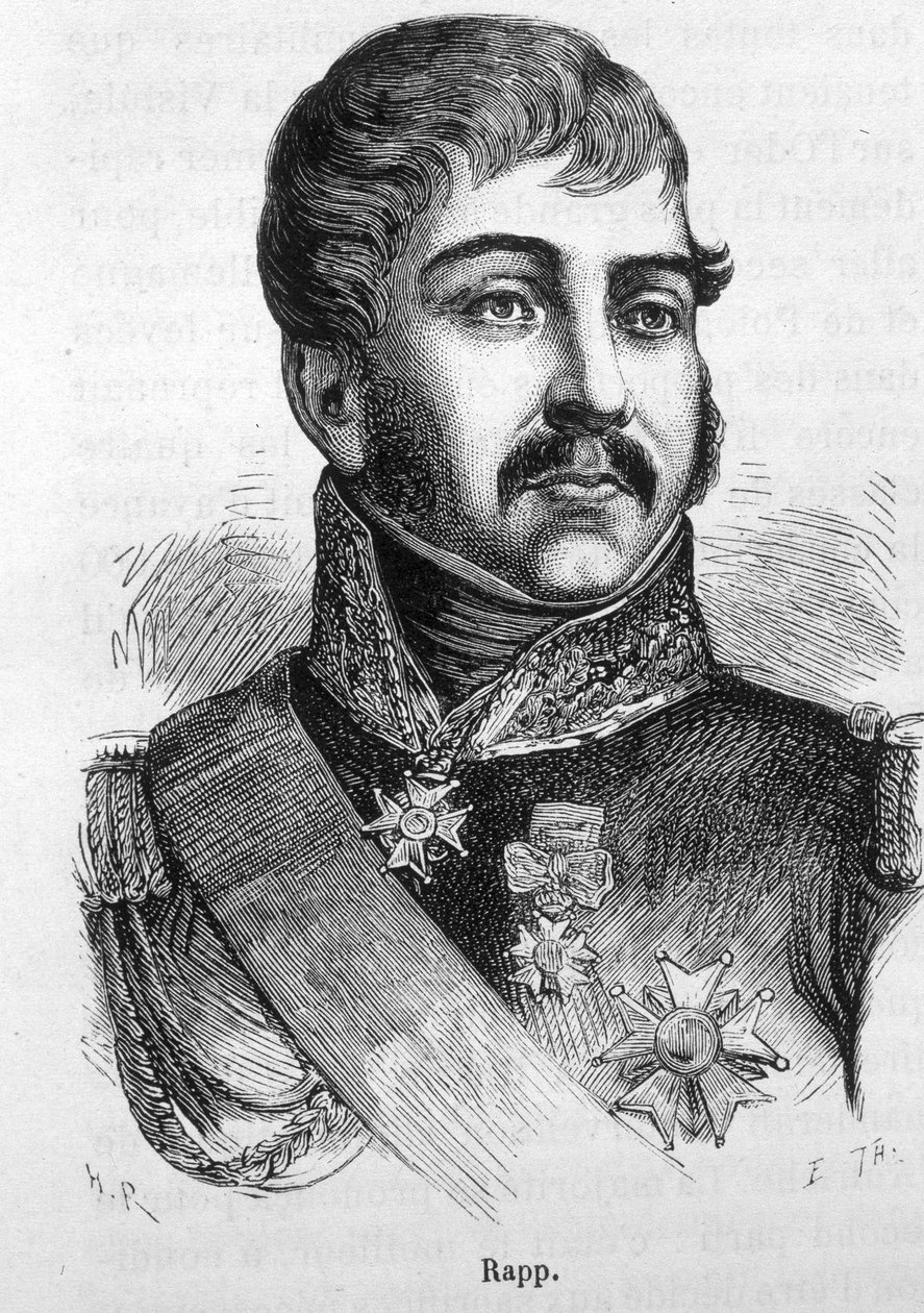 जीन रैप का पोर्ट्रेट (1772 - 1821)। एच. मार्टिन द्वारा "हिस्टोइरे डी फ्रांस" में 19वीं शताब्दी के अंत का उत्कीर्णन। द्वारा अज्ञात कलाकार