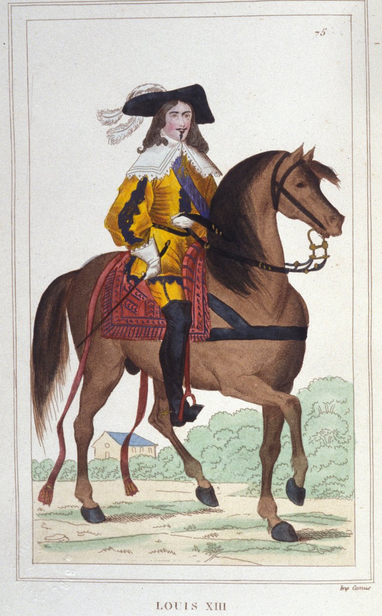 लुई XIII (1601 - 1643) का पोर्ट्रेट, फ्रांस के राजा ने 1830 . का उत्कीर्णन किया द्वारा अज्ञात कलाकार