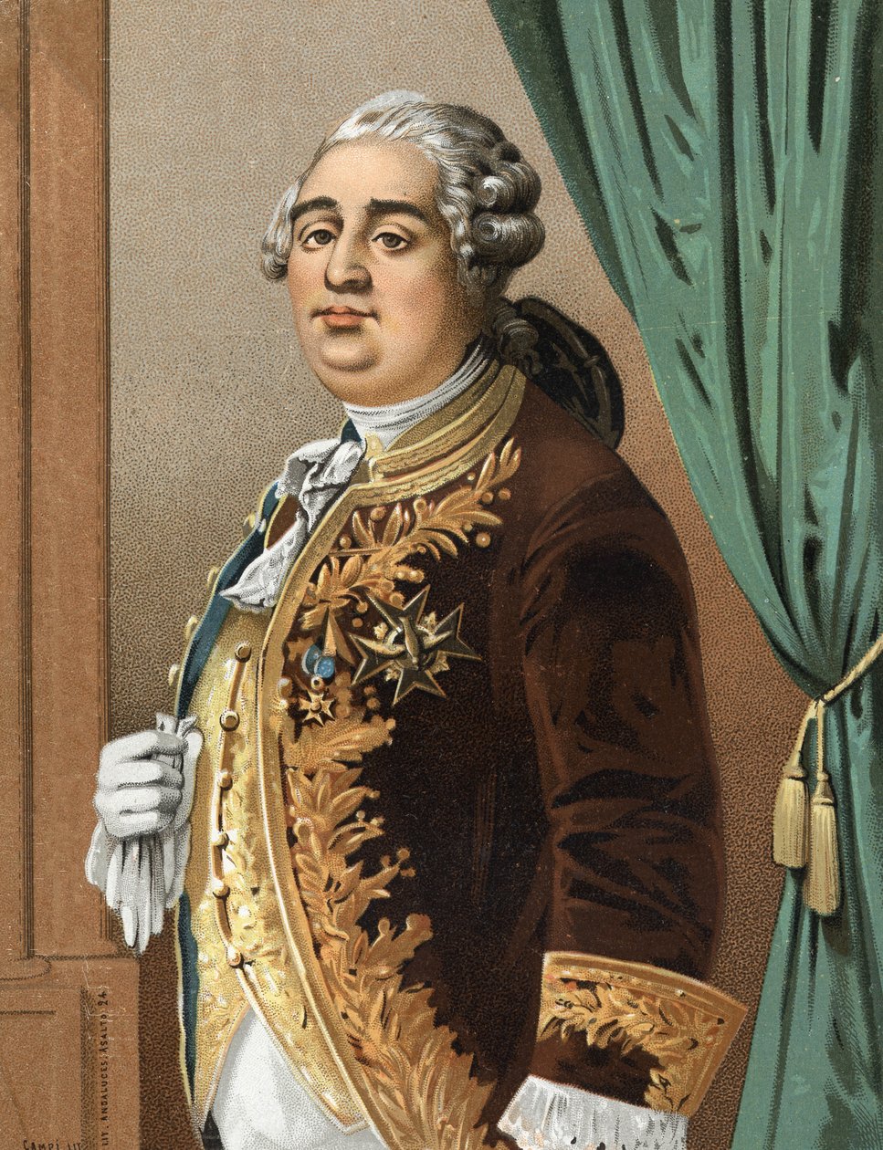 "प्रसिद्ध पुरुषों और महिलाओं" के बाद फ्रांस के राजा लुई सोलहवें (1754 - 1793) का पोर्ट्रेट। बार्सिलोना 1877। द्वारा अज्ञात कलाकार