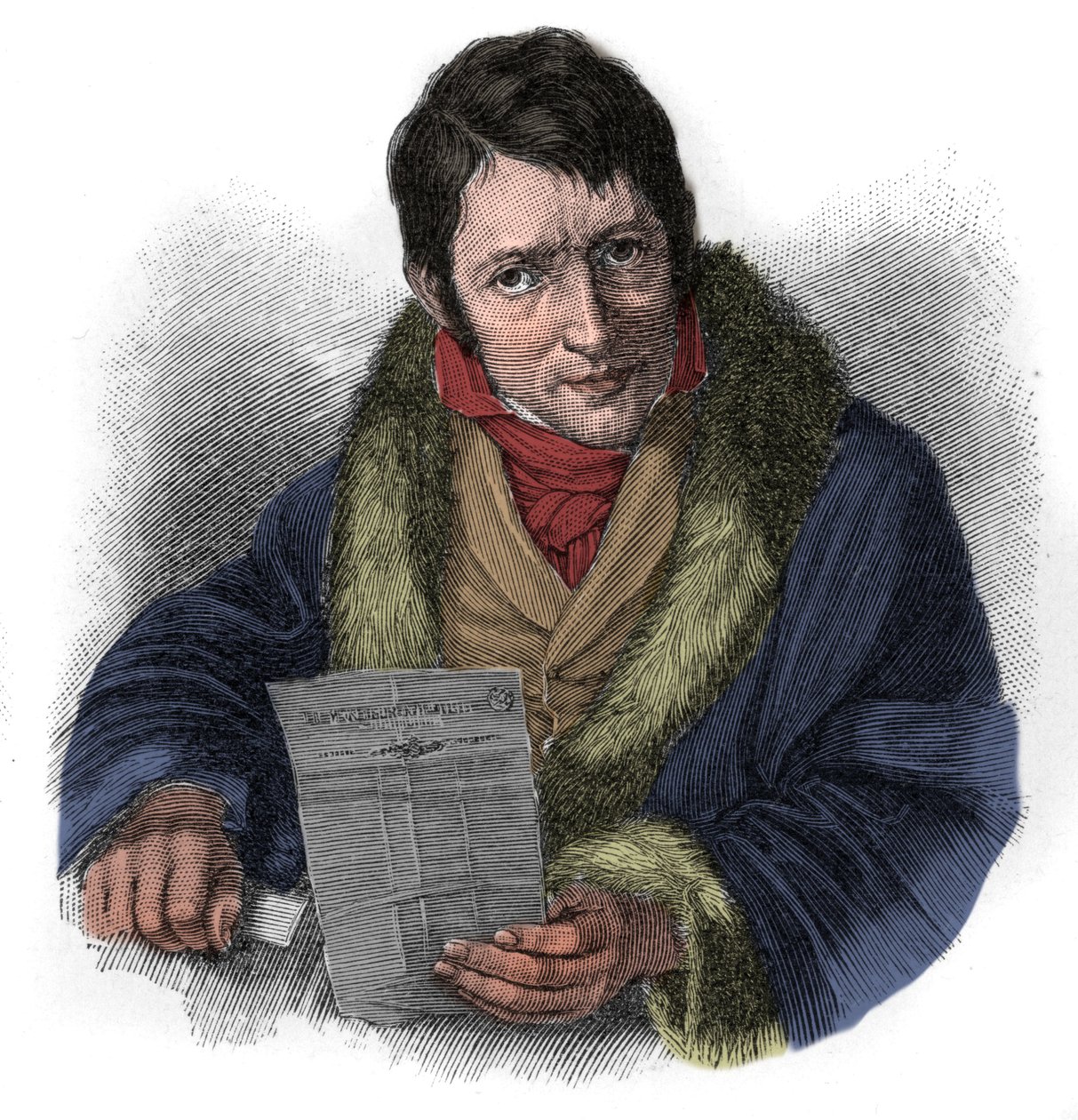 लुडविग बोर्न का पोर्ट्रेट (1786-1837), जर्मन लेखक द्वारा अज्ञात कलाकार