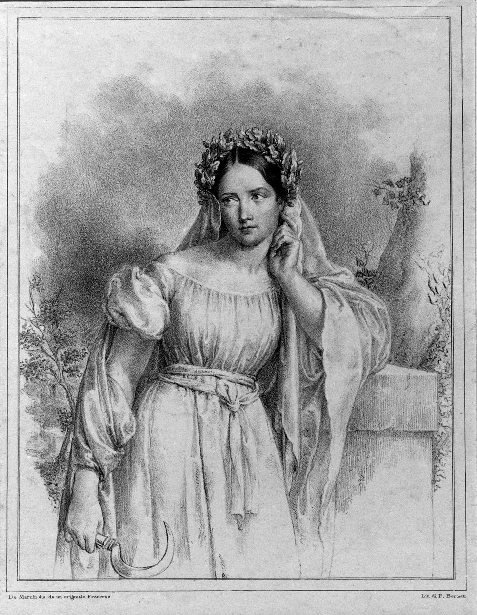 मारिया गार्सिया के पोर्ट्रेट ने बेलिनीक द्वारा "नोर्मा" में मालिब्रान (1808-1836) गायक को बुलाया द्वारा अज्ञात कलाकार