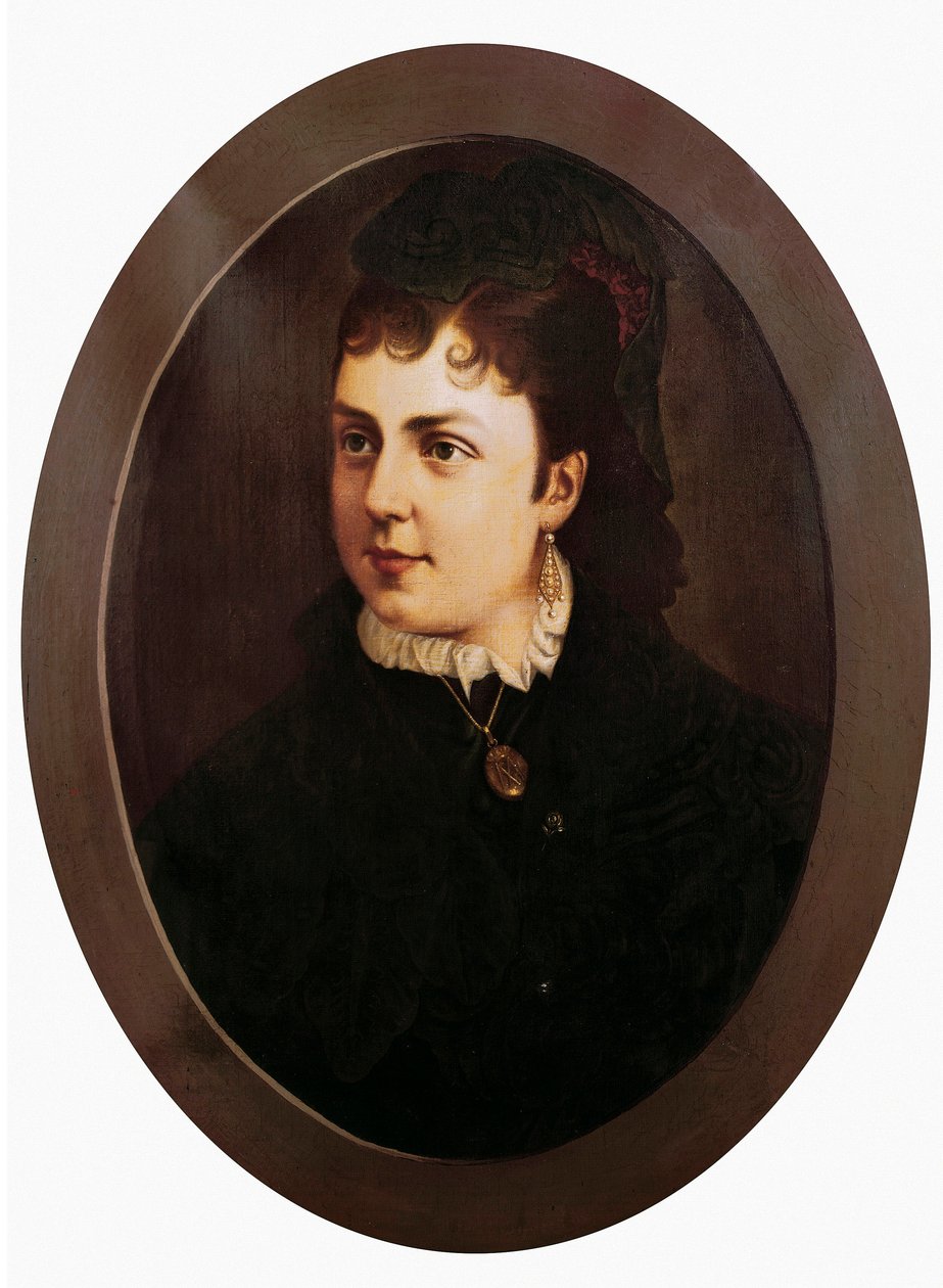 मारिया डी लास मर्सिडीज या मर्सिडीज डी'ऑरलियन्स (1860-1878), अल्फोंसो XII की पत्नी और स्पेन की रानी का पोर्ट्रेट। अनाम पेंटिंग। कैनवास पर तेल सेविले, ललित कला संग्रहालय। द्वारा अज्ञात कलाकार