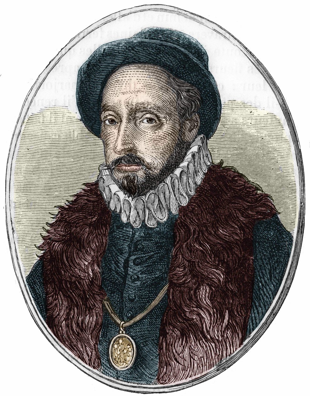फ्रांसीसी लेखक मिशेल डी मोंटगेन (1533-1592) का पोर्ट्रेट। द्वारा अज्ञात कलाकार