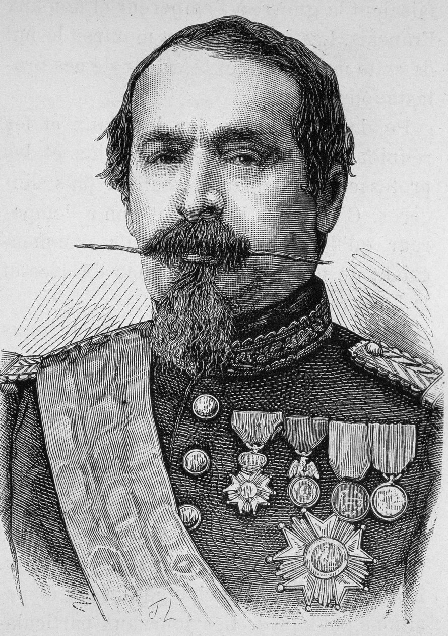 नेपोलियन III का पोर्ट्रेट (1808 - 1873)। एच. मार्टिन द्वारा "हिस्टोइरे डी फ्रांस" में 19वीं शताब्दी के अंत का उत्कीर्णन। द्वारा अज्ञात कलाकार