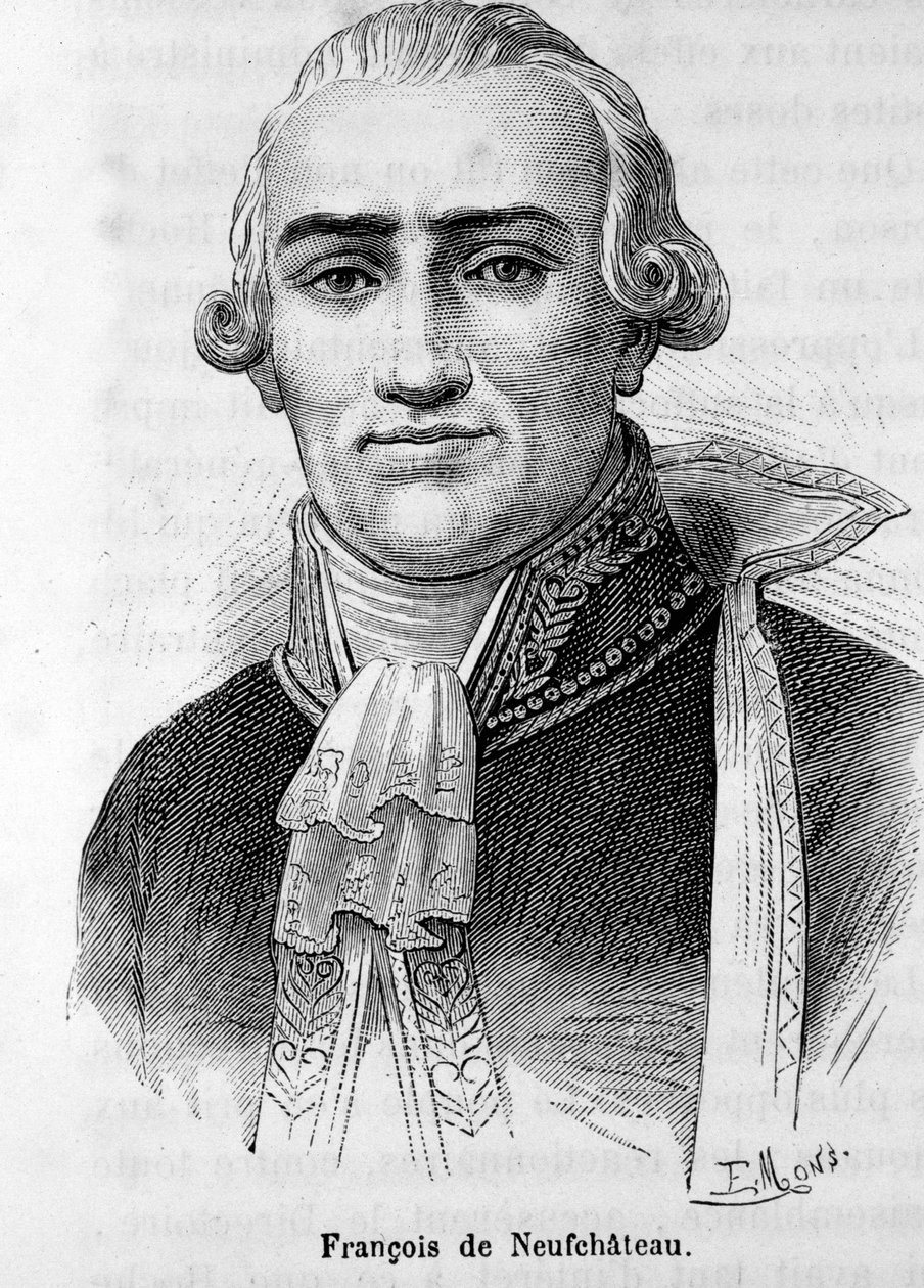 निकोलस लुई फ्रेंकोइस डी नेफचैटो (1750-1828), फ्रांसीसी लेखक और राजनीतिज्ञ का पोर्ट्रेट। द्वारा अज्ञात कलाकार