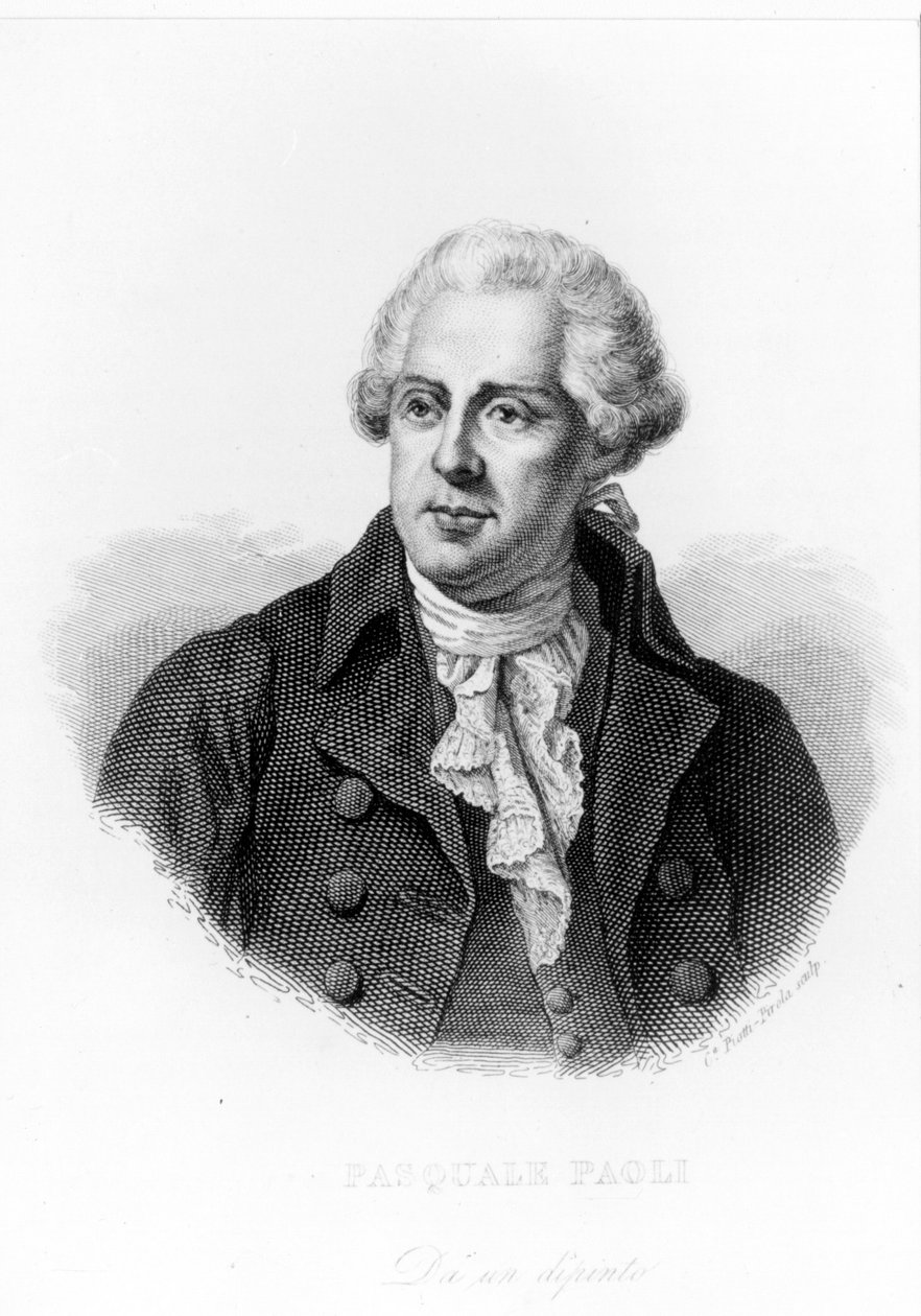 पास्कल या पास्कल पाओली (1725 - 1807) का पोर्ट्रेट, पैट्रियट कोर्सिका। द्वारा अज्ञात कलाकार