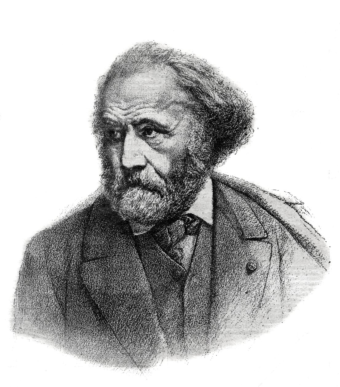 पॉल चेनवार्ड का पोर्ट्रेट (1807-1895), फ्रांसीसी चित्रकार - 1895 का उत्कीर्णन द्वारा अज्ञात कलाकार