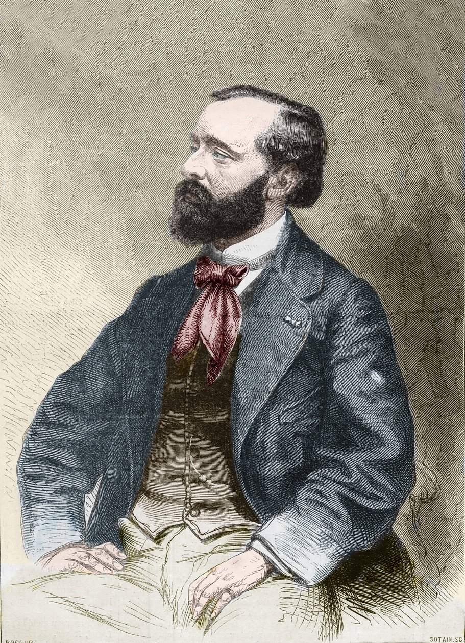 पियरे एलेक्सिक्स पोन्सन डु टेरिल, लेखक, फोलियो संगीतकार 1829-1871 का पोर्ट्रेट द्वारा अज्ञात कलाकार