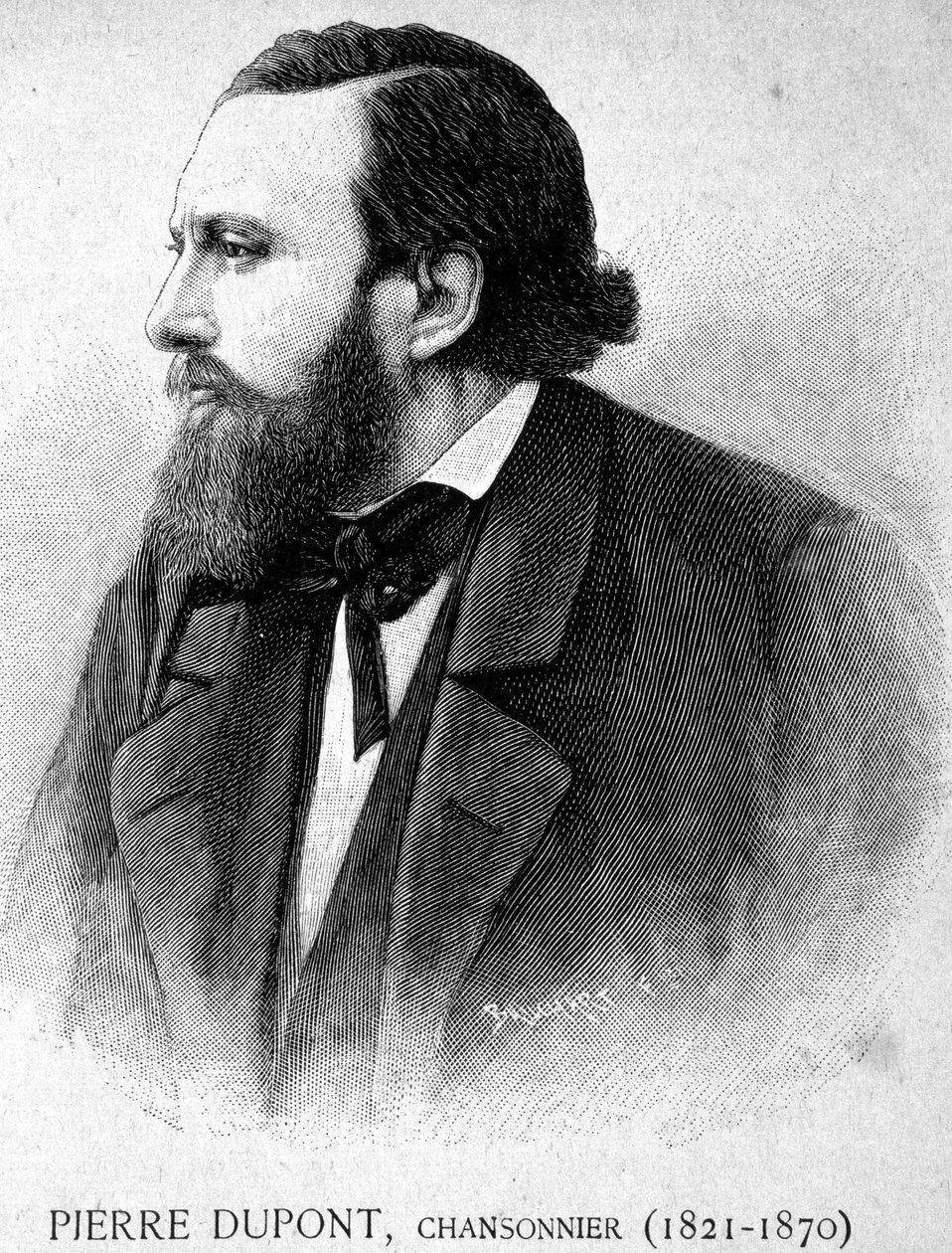 पियरे ड्यूपॉन्ट का पोर्ट्रेट, चैनसनियर (1821 -1870) - "" लेस कंटेम्पोरेन्स "" में, और 19 वीं शताब्दी के अंत में। द्वारा अज्ञात कलाकार