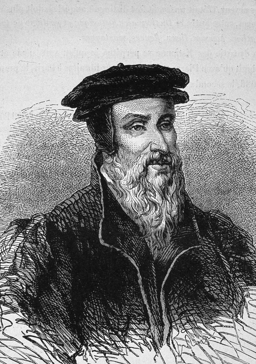 रॉबर्ट एस्टियेन का पोर्ट्रेट (1503 - 1559), फ्रेंच प्रिंटर। द्वारा अज्ञात कलाकार