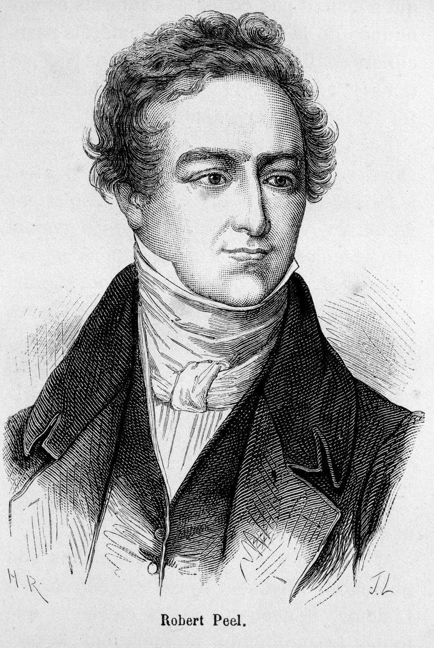 रॉबर्ट पील, ब्रिटिश राजनीतिज्ञ का पोर्ट्रेट (1788 - 1850) द्वारा अज्ञात कलाकार