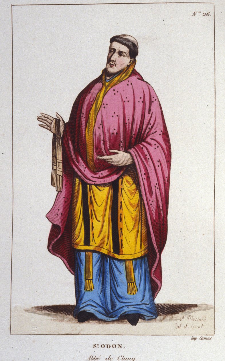 1830 से उत्कीर्ण सेंट ओडन डी क्लूनी का पोर्ट्रेट द्वारा अज्ञात कलाकार