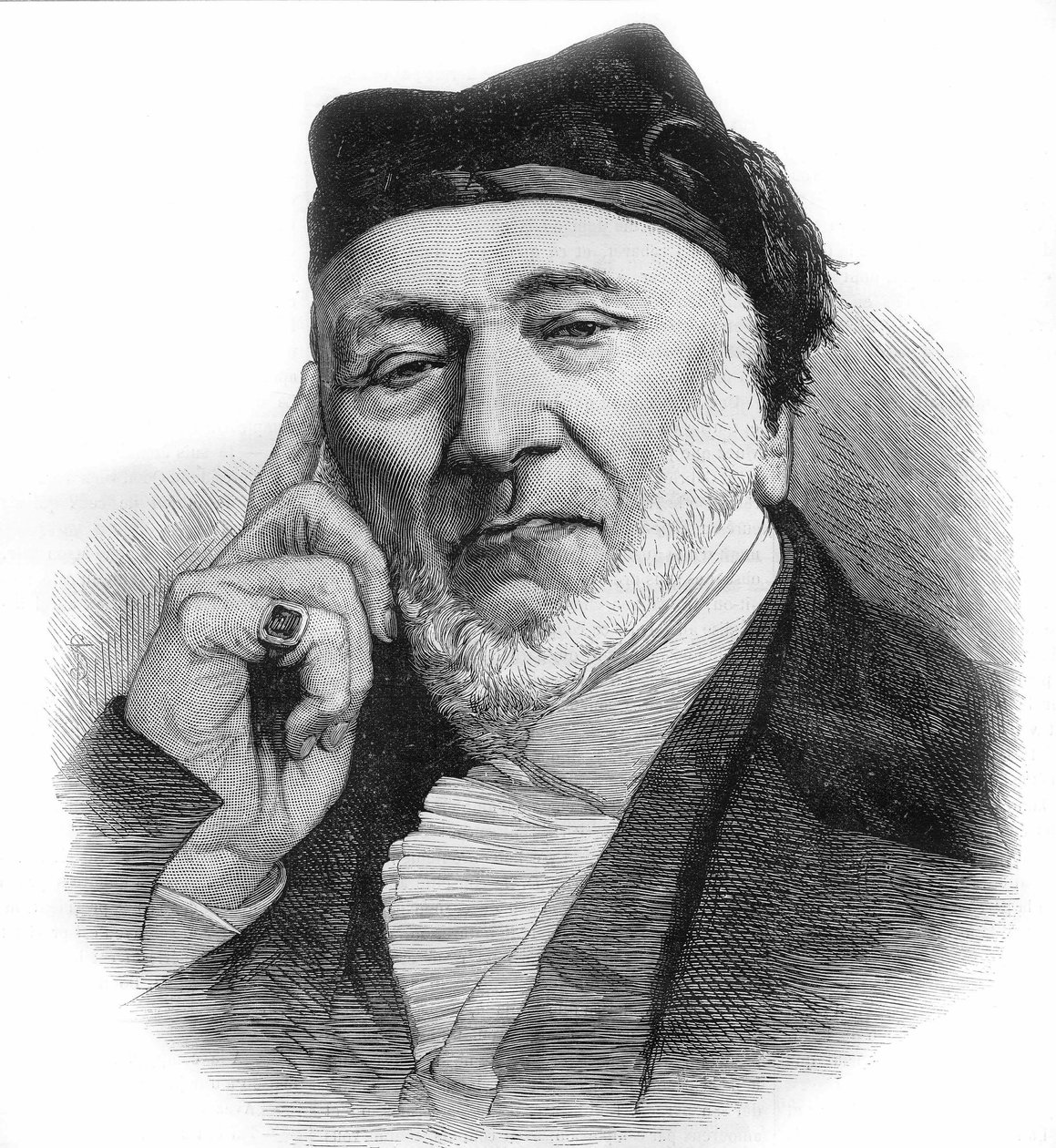 सर मूसा मोंटेफियोर का पोर्ट्रेट (1784-1885) इतालवी मूल के अंग्रेजी बैंकर और परोपकारी। 1885 से उत्कीर्णन। द्वारा अज्ञात कलाकार