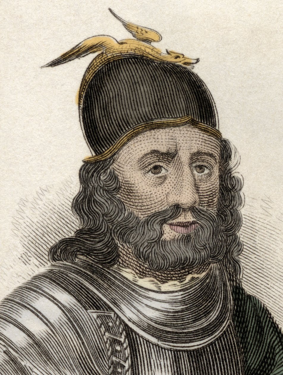 सर विलियम वालेस (ब्रेवहार्ट) (सीए। 1270-1305) का पोर्ट्रेट, स्कॉटिश नाइट। 19वीं सदी की नक्काशी। द्वारा अज्ञात कलाकार