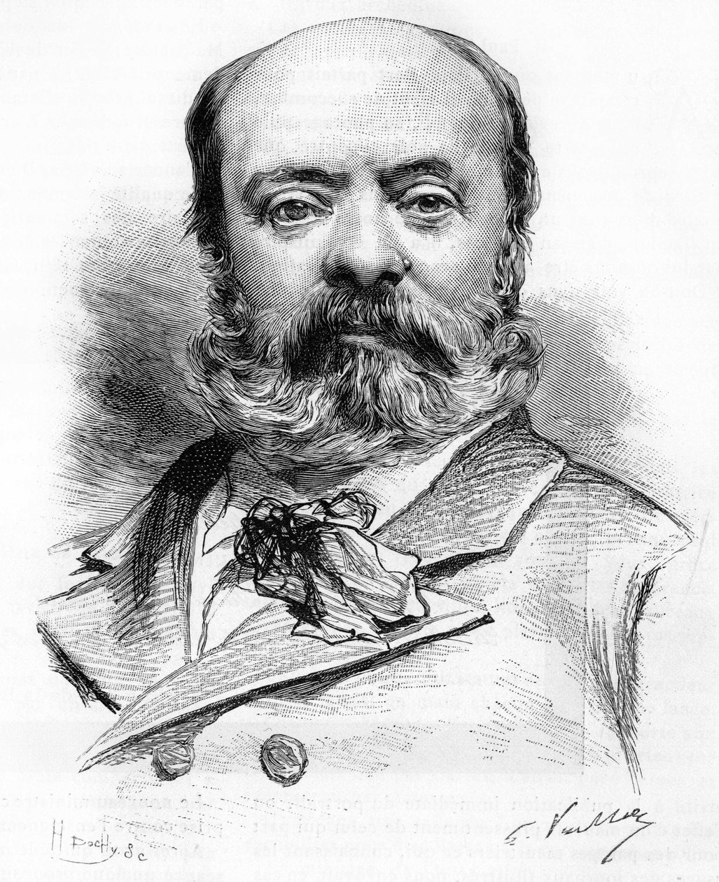 थियोडोर औबनेल का पोर्ट्रेट (1829-1886) फ्रांसीसी कवि और नाटककार। द्वारा अज्ञात कलाकार
