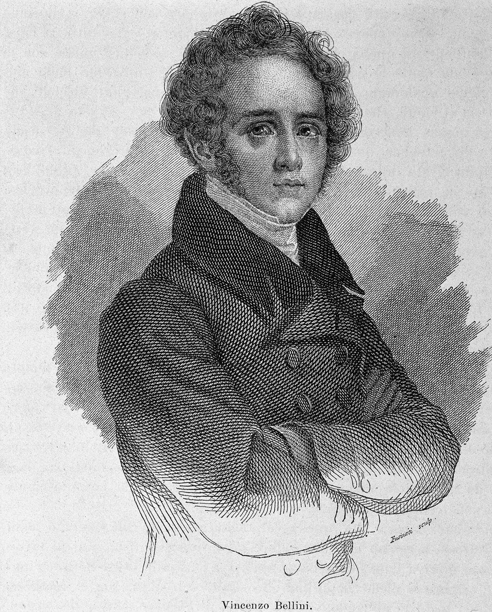 विन्सेन्ज़ो बेलिनी का पोर्ट्रेट (1801 - 1835), इतालवी संगीतकार। द्वारा अज्ञात कलाकार