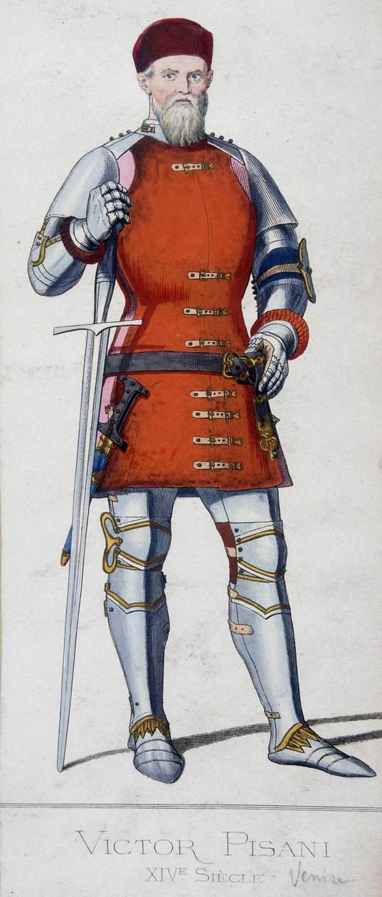 विटोर पिसानी का पोर्ट्रेट। विनीशियन एडमिरल (1324 - 1380)। द्वारा अज्ञात कलाकार