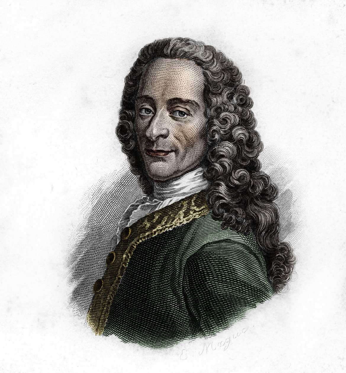वोल्टेयर का पोर्ट्रेट (1694 - 1778), फ्रांसीसी लेखक और दार्शनिक द्वारा अज्ञात कलाकार