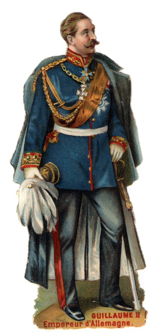 जर्मनी के विलियम द्वितीय सम्राट (1859-1941) का पोर्ट्रेट। उन्नीसवीं शताब्दी की देर से क्रोमोलिथोग्राफी। निजि संग्रह द्वारा अज्ञात कलाकार