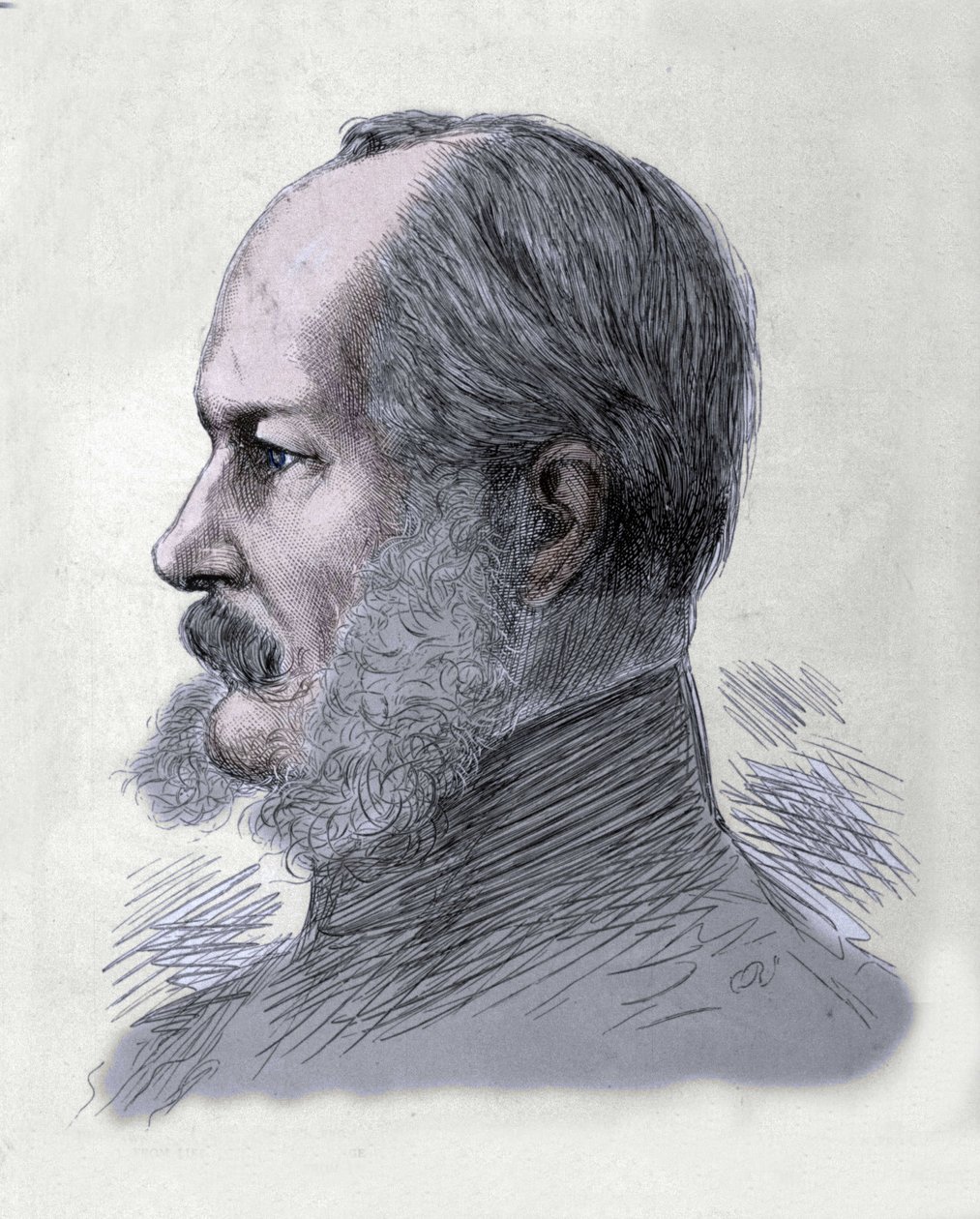 विलियम I (1797-1888), प्रशिया के राजा और जर्मनी के सम्राट का पोर्ट्रेट। 19 वीं शताब्दी के अंत से उत्कीर्णन। द्वारा अज्ञात कलाकार