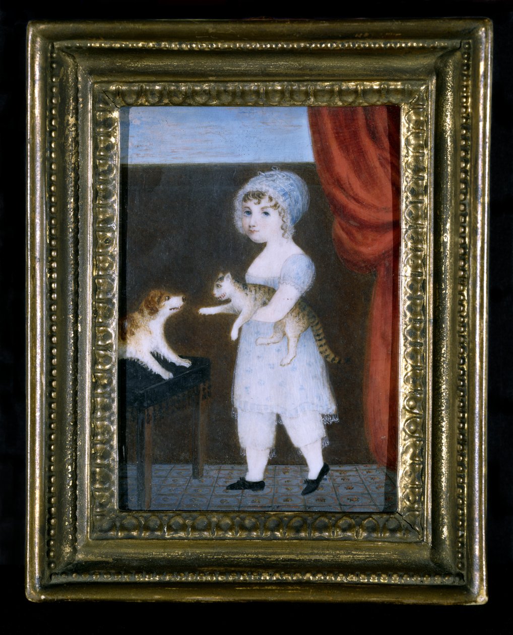एक लड़की का पोर्ट्रेट, c.1820 (हाथी दांत पर पानी का रंग) द्वारा अज्ञात कलाकार