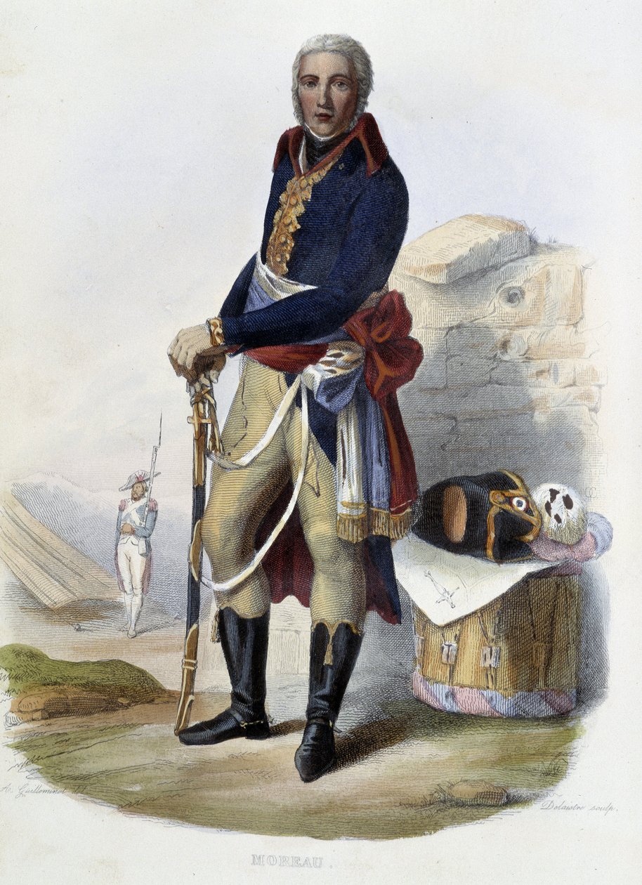 फ्रांसीसी जनरल जीन विक्टर (जीन-विक्टर) मोरो (1763-1813) का पोर्ट्रेट - "" ले प्लुटार्क फ़्रैंकैस "", एड। मेनेचेट, पेरिस में द्वारा अज्ञात कलाकार