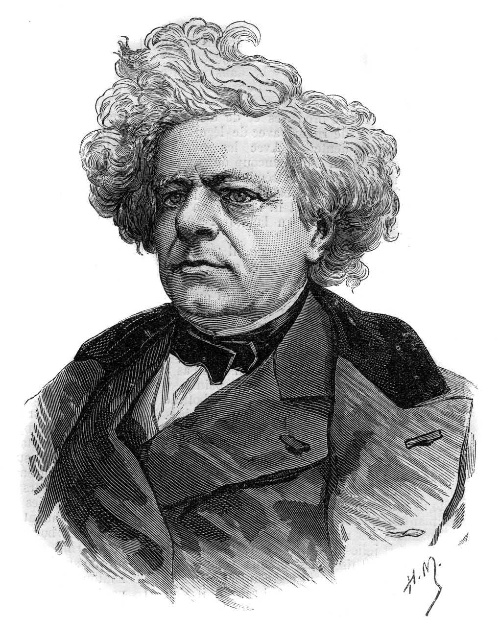 फ्रांसीसी लेखक मिशेल मेसन (1800-1883) का पोर्ट्रेट 1883 का उत्कीर्णन द्वारा अज्ञात कलाकार