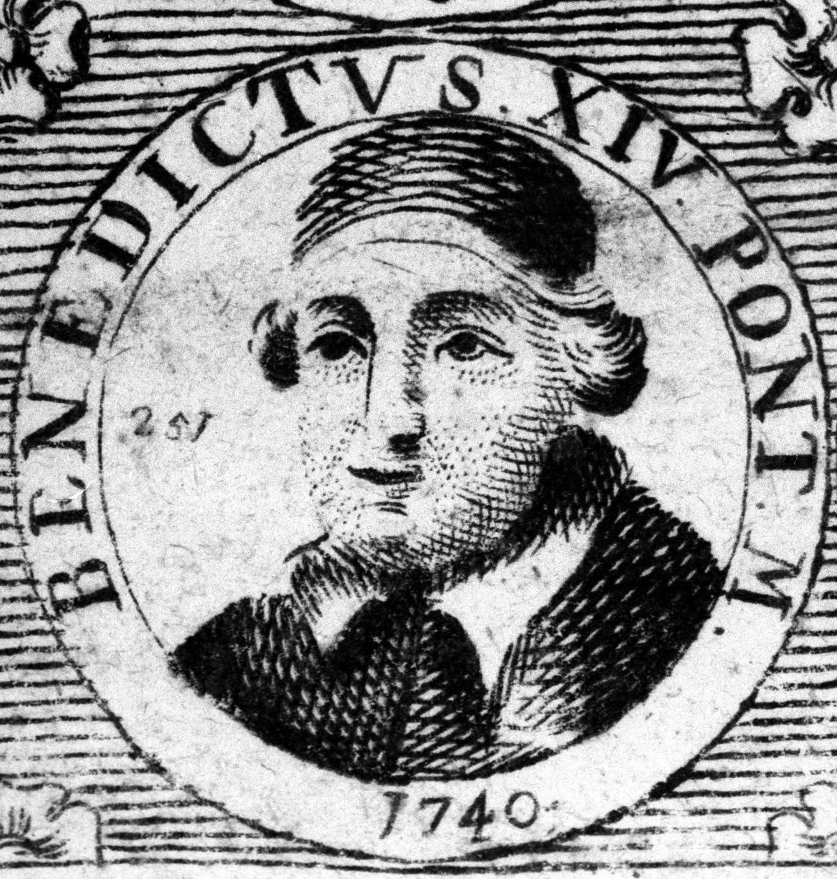पोप का पोर्ट्रेट (1740-1758) बेनेडिक्ट XIV (1675-1758)। द्वारा अज्ञात कलाकार