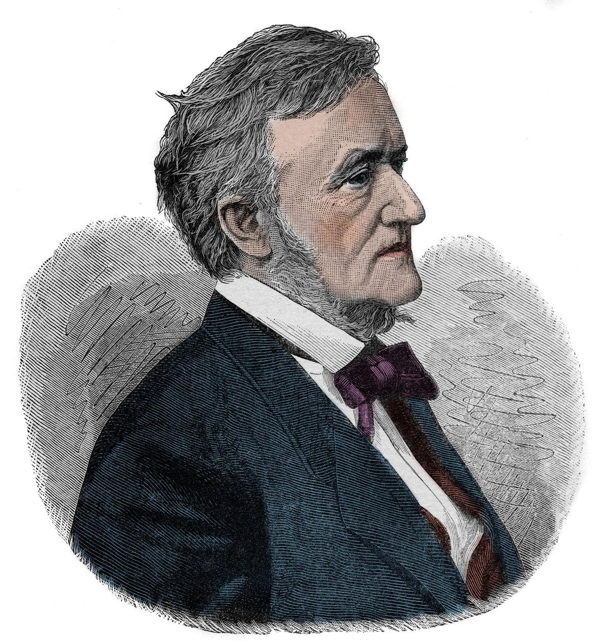 रिचर्ड वैगनर (1813-1883) अंग्रेजी संगीतकार - उत्कीर्णन द्वारा अज्ञात कलाकार