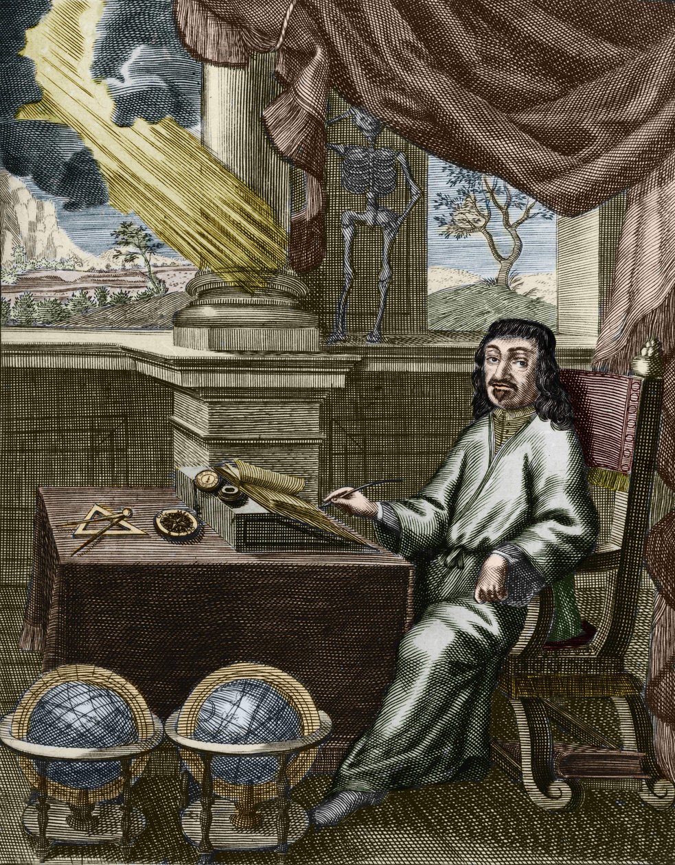रेने डेसकार्टेस (1596-1650), फ्रांसीसी दार्शनिक और गणितज्ञ। द्वारा अज्ञात कलाकार