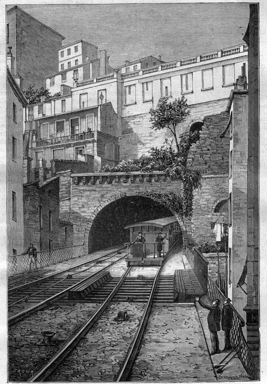 ल्यों से फोरविएर तक रूट डु केमिन डे फेर - "जर्नल डेस वॉयेजेस" "1884 में उत्कीर्णन द्वारा अज्ञात कलाकार