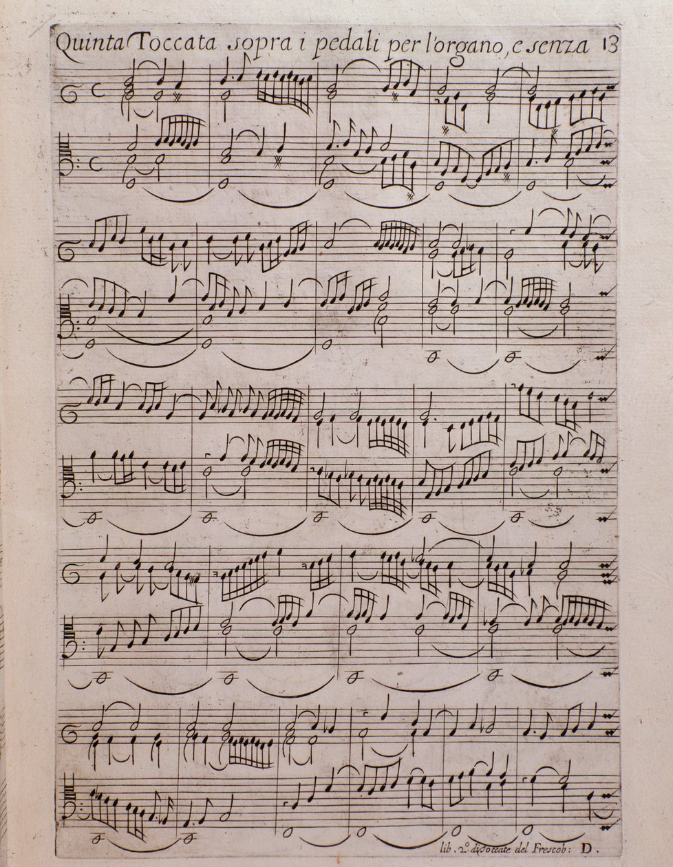 Girolamo Frescobaldi . द्वारा टोकेट की दूसरी पुस्तक का शीट संगीत पृष्ठ द्वारा अज्ञात कलाकार