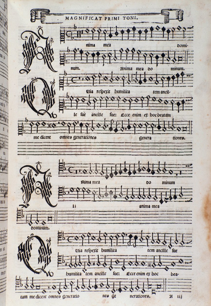 Giovanni Animuccia . द्वारा Magnificat का शीट संगीत पृष्ठ द्वारा अज्ञात कलाकार