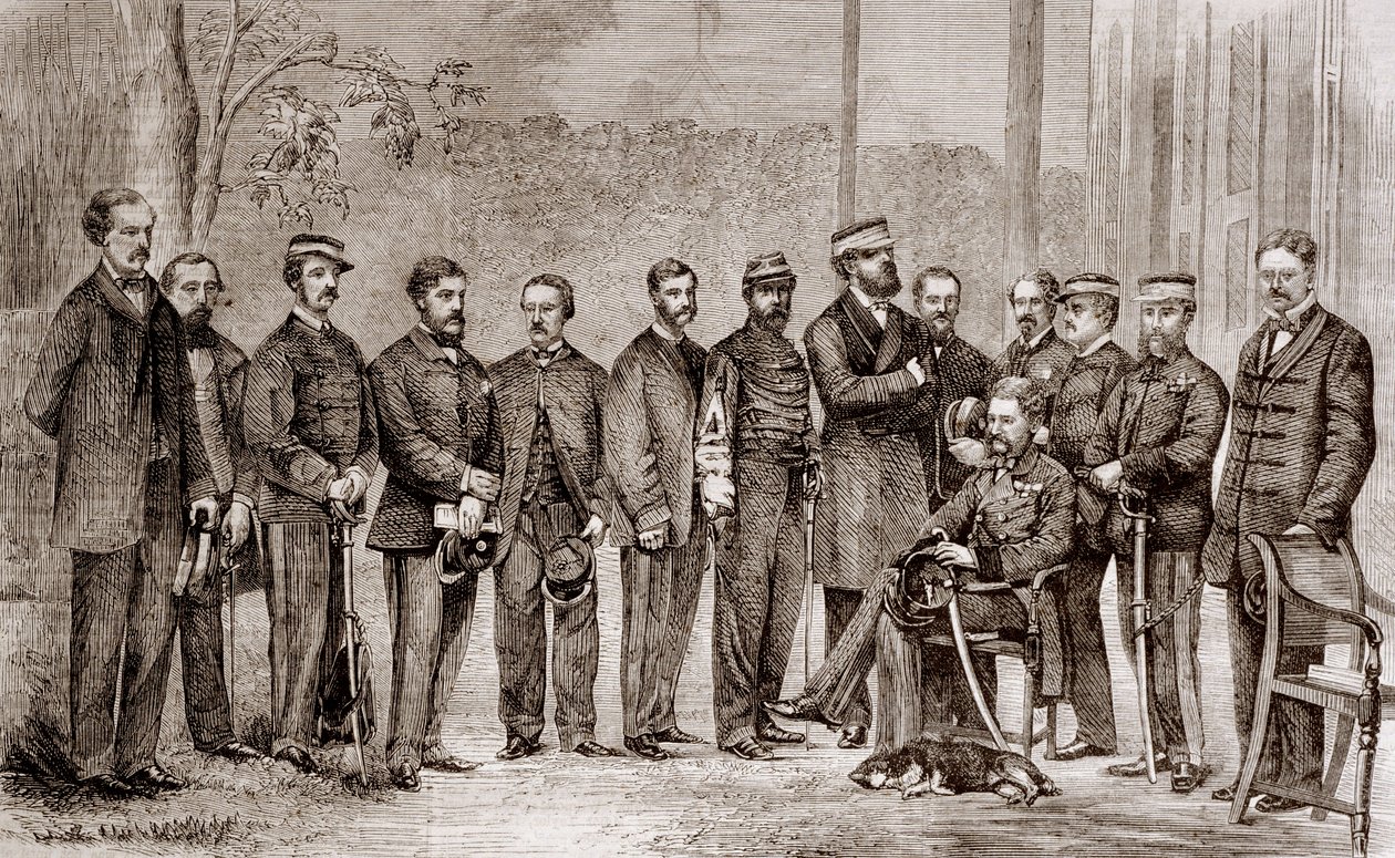सर जेम्स होप ग्रांट (1808-1875), एक ब्रिटिश सैनिक और दूसरे अफीम युद्ध के दौरान उनके कर्मचारी, जो 1856 से 1860 तक चले। द्वारा अज्ञात कलाकार
