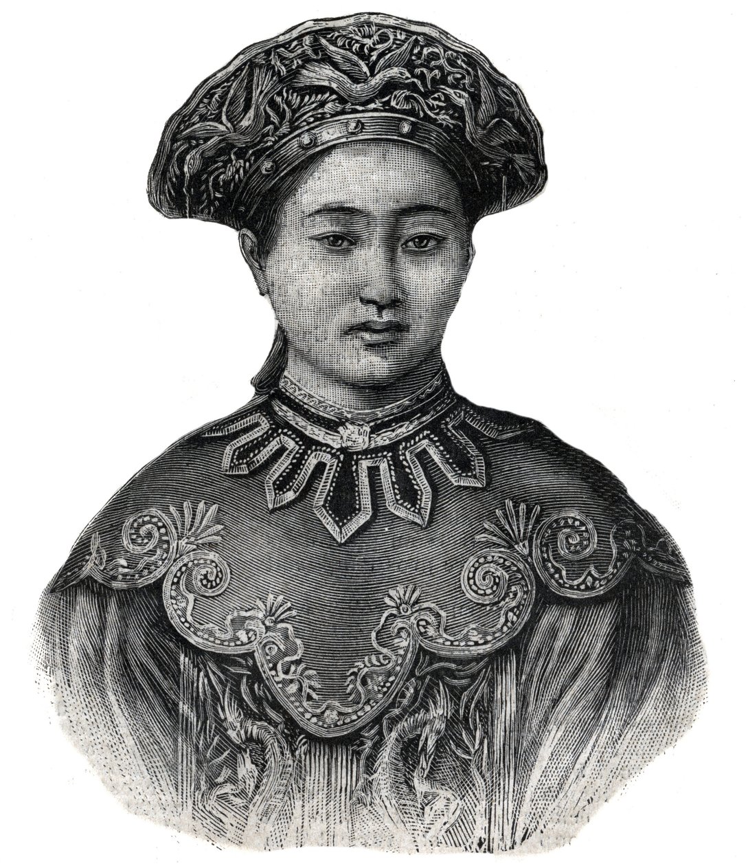 जापान की छाप हारुको, मिकाडो मुत्सुहितो की महिला (1852-1912) - 1892 की उत्कीर्णन द्वारा अज्ञात कलाकार