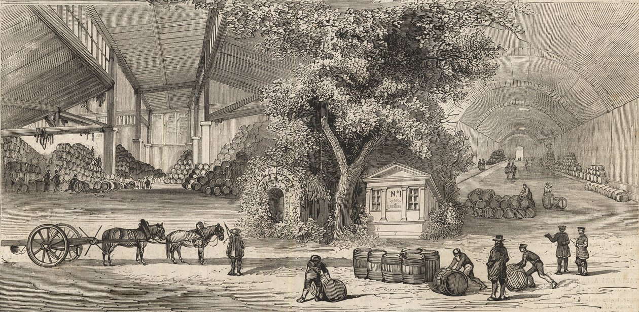 1861 में पेरिस में वाइन वेयरहाउस - गुफाएं - द्वारा अज्ञात कलाकार