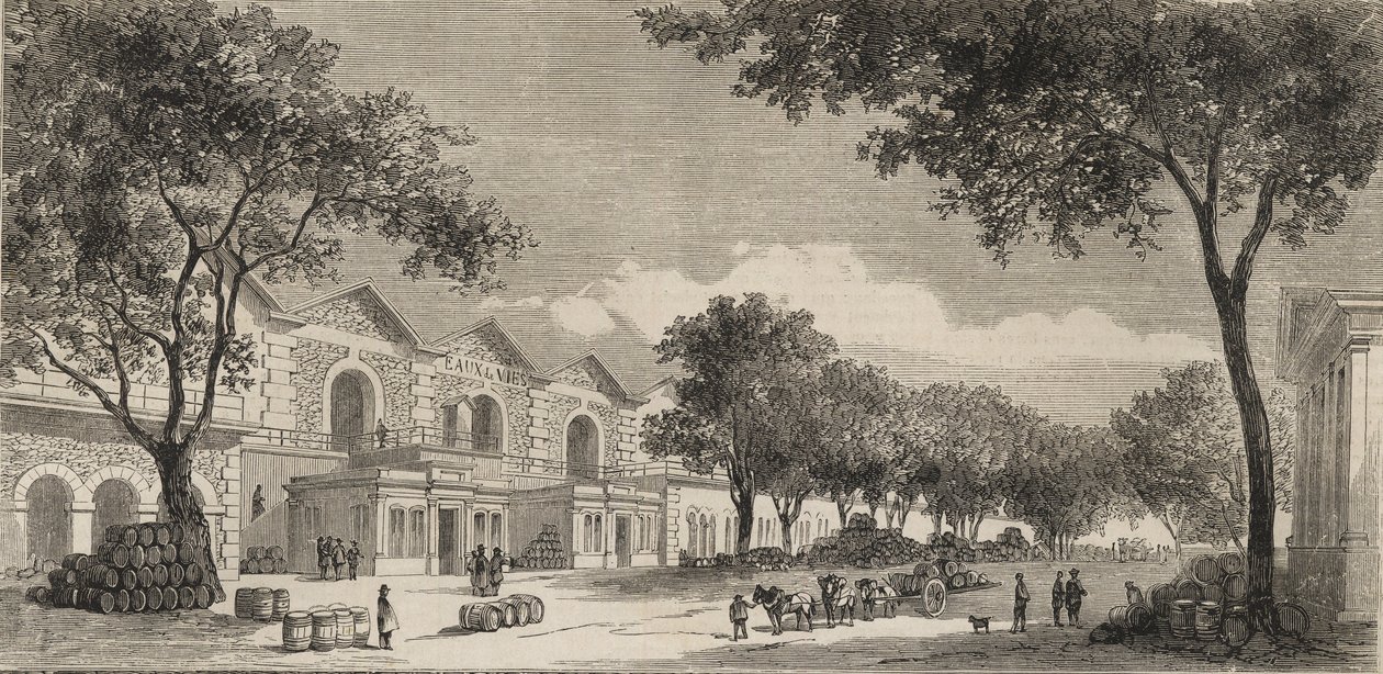 1861 में पेरिस में वाइन वेयरहाउस - एउक्स डे विए डिस्ट्रिक्ट द्वारा अज्ञात कलाकार