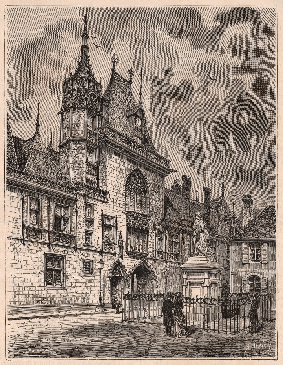 फ्रांस के Bourges में Palais Jacques Coeur की सड़क से देखें द्वारा अज्ञात