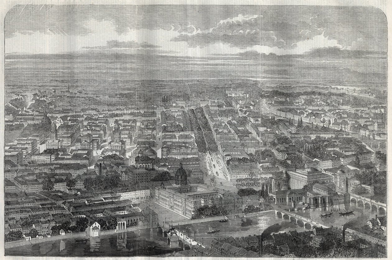 1858 में बर्लिन शहर (बर्लिनो) का दृश्य। द्वारा अज्ञात कलाकार