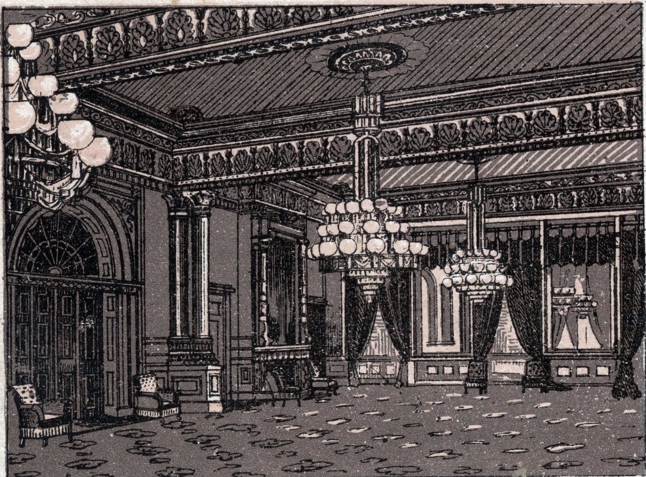 वाशिंगटन, संयुक्त राज्य अमेरिका: ईस्ट रूम, व्हाइट हाउस का दृश्य। में "" दुनिया 168 विचारों को दर्शाती है "" अदिनांकित (19 वीं शताब्दी के अंत में) द्वारा अज्ञात कलाकार