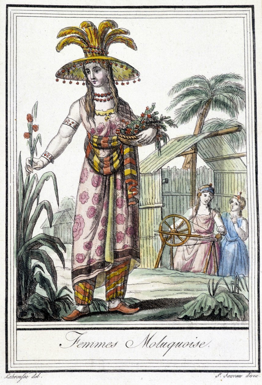 मोलुक्का द्वीप समूह (इंडोनेशिया) की महिला। द्वारा अज्ञात कलाकार