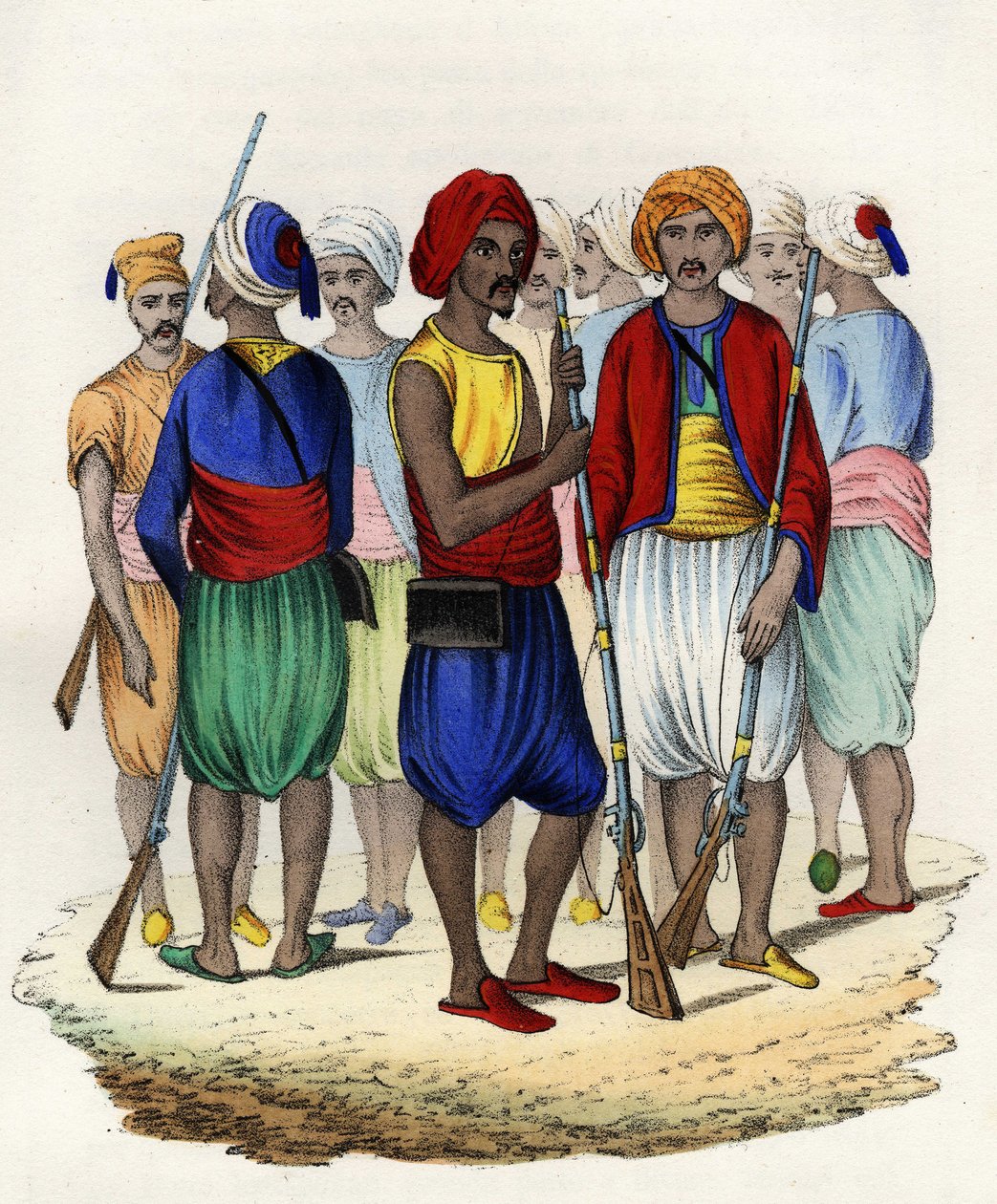 ज़ौवेस, अफ्रीका की फ्रांसीसी सेना के स्वदेशी trailleurs, १८३० में प्रशिक्षित। "स्टोरिया डी'अल्गेरी" में, लियोन गैलिबर्ट, वॉल्यूम। 2 द्वारा अज्ञात कलाकार