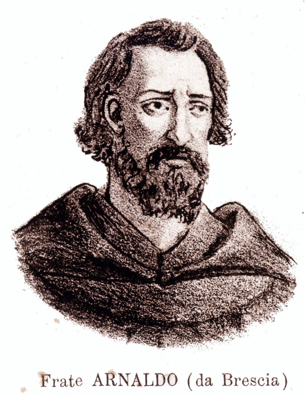 अर्नाड डी ब्रेशिया (अर्नल्डो दा ब्रेस्सी) (1090 - 1155), इतालवी राजनीतिक और धार्मिक सुधारक का चित्र। द्वारा अज्ञात कलाकार