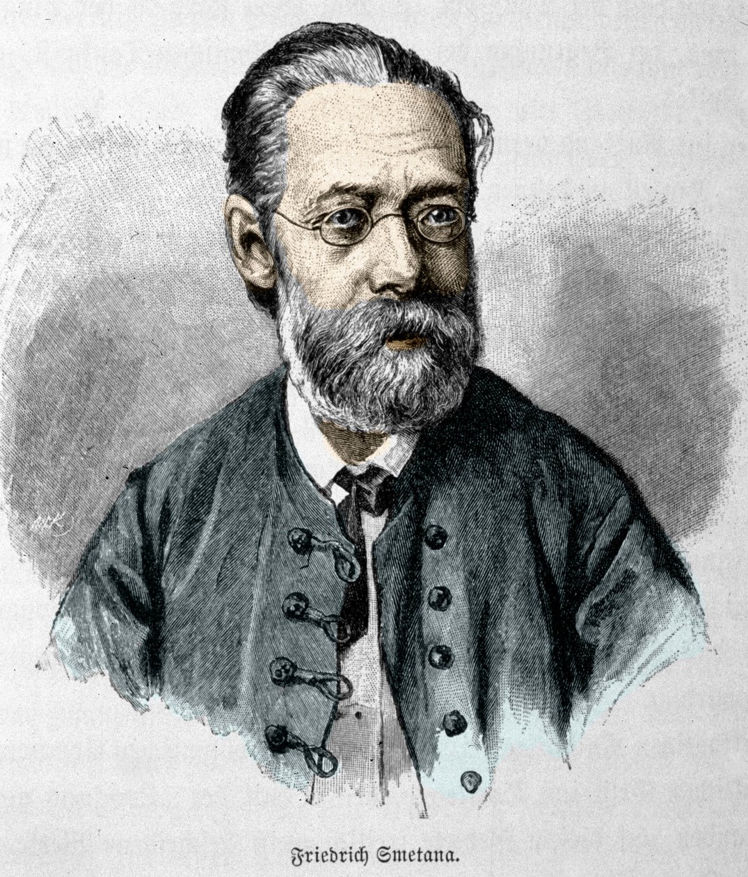 बेड्रिच स्मेताना (1824-1884), चेक संगीतकार और पियानोवादक का चित्र। द्वारा अज्ञात कलाकार