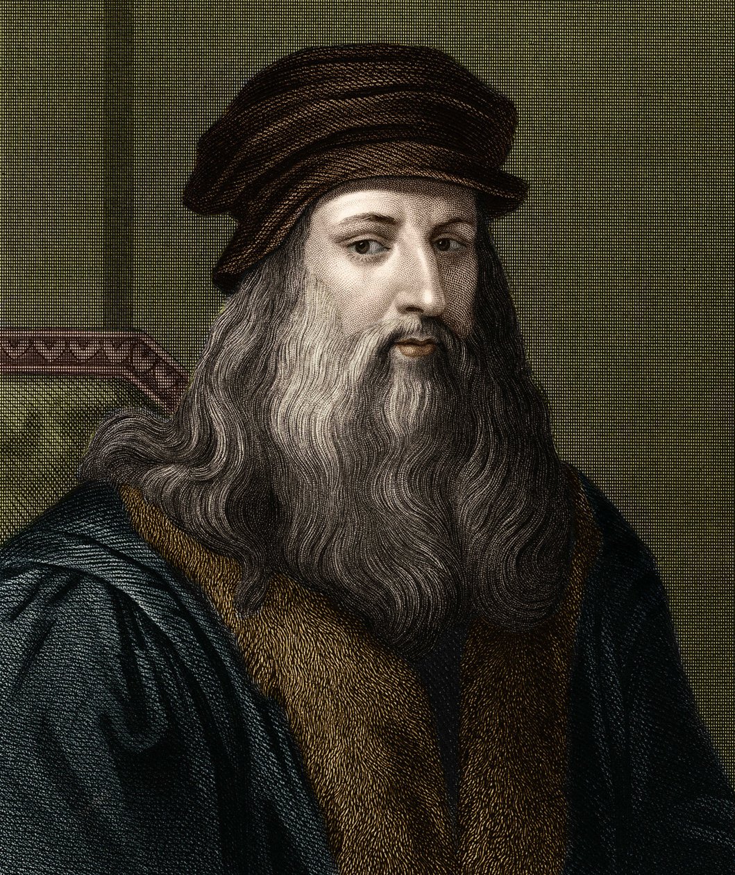 लियोनार्ड डी विंची (1452-1519) (लियोनार्डो दा विंची), इतालवी चित्रकार का चित्र। द्वारा अज्ञात कलाकार