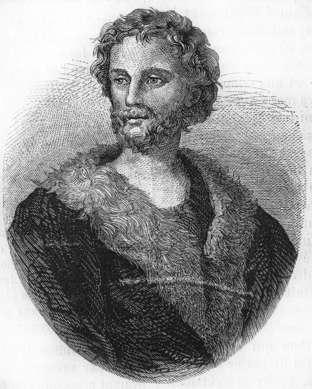 माथुरिन रेग्नियर का पोर्ट्रेट। फ्रांसीसी कवि (1573 से 1613) 1866 की नक्काशी। द्वारा अज्ञात कलाकार