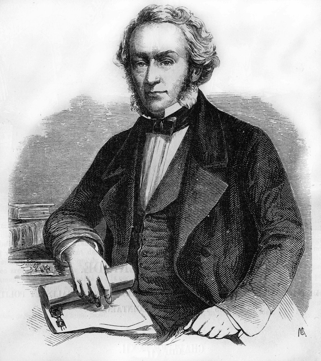 रिचर्ड कोबडेन का पोर्ट्रेट। ब्रिटिश अर्थशास्त्री और राजनीतिज्ञ (1804 से 1865)। 1866 से उत्कीर्णन। द्वारा अज्ञात कलाकार
